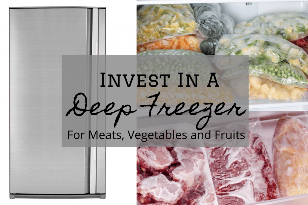 freezer, frozen meats, vegetables and fruits stored at home in freezer.