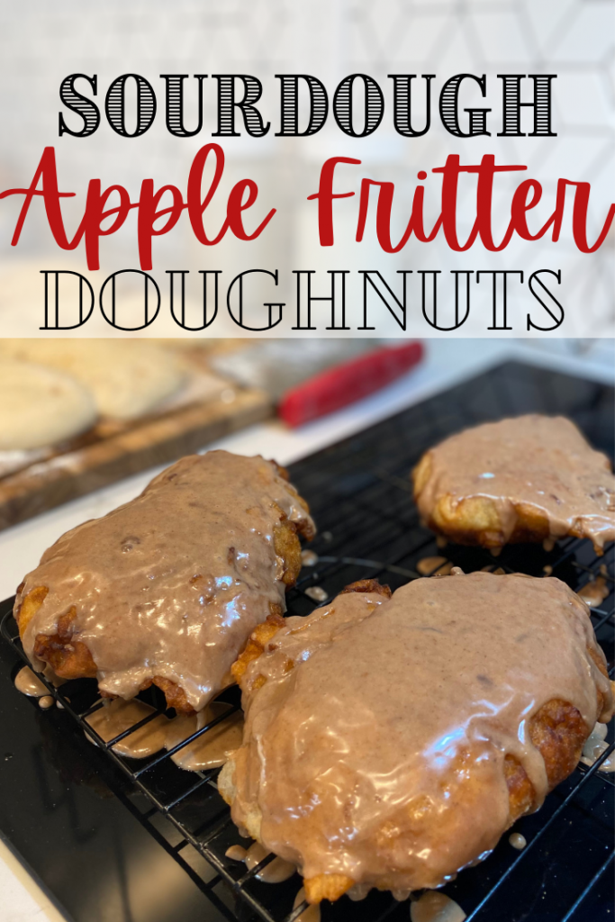 sourdough apple fritters with text