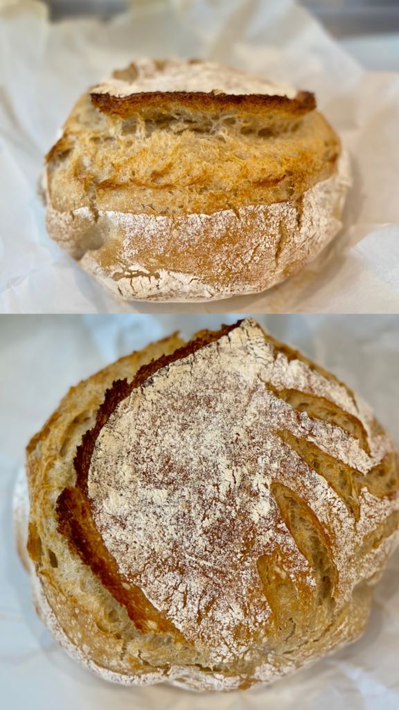 easy sourdough bread on stove top 2 angles