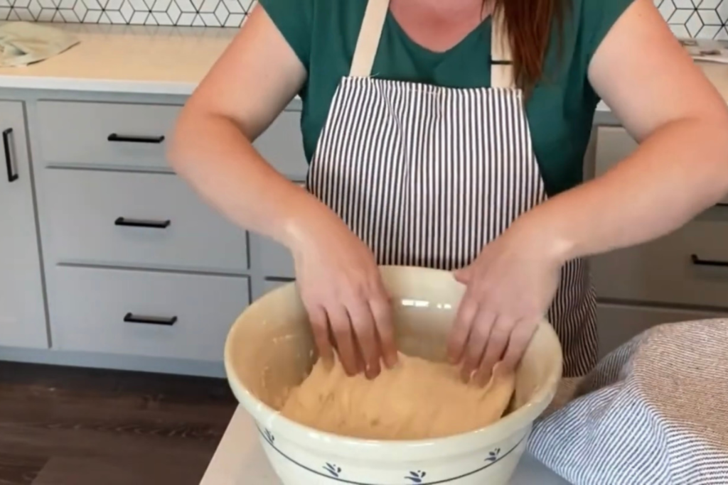 fold sourdough bread dough