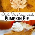 pumpkin pie with text