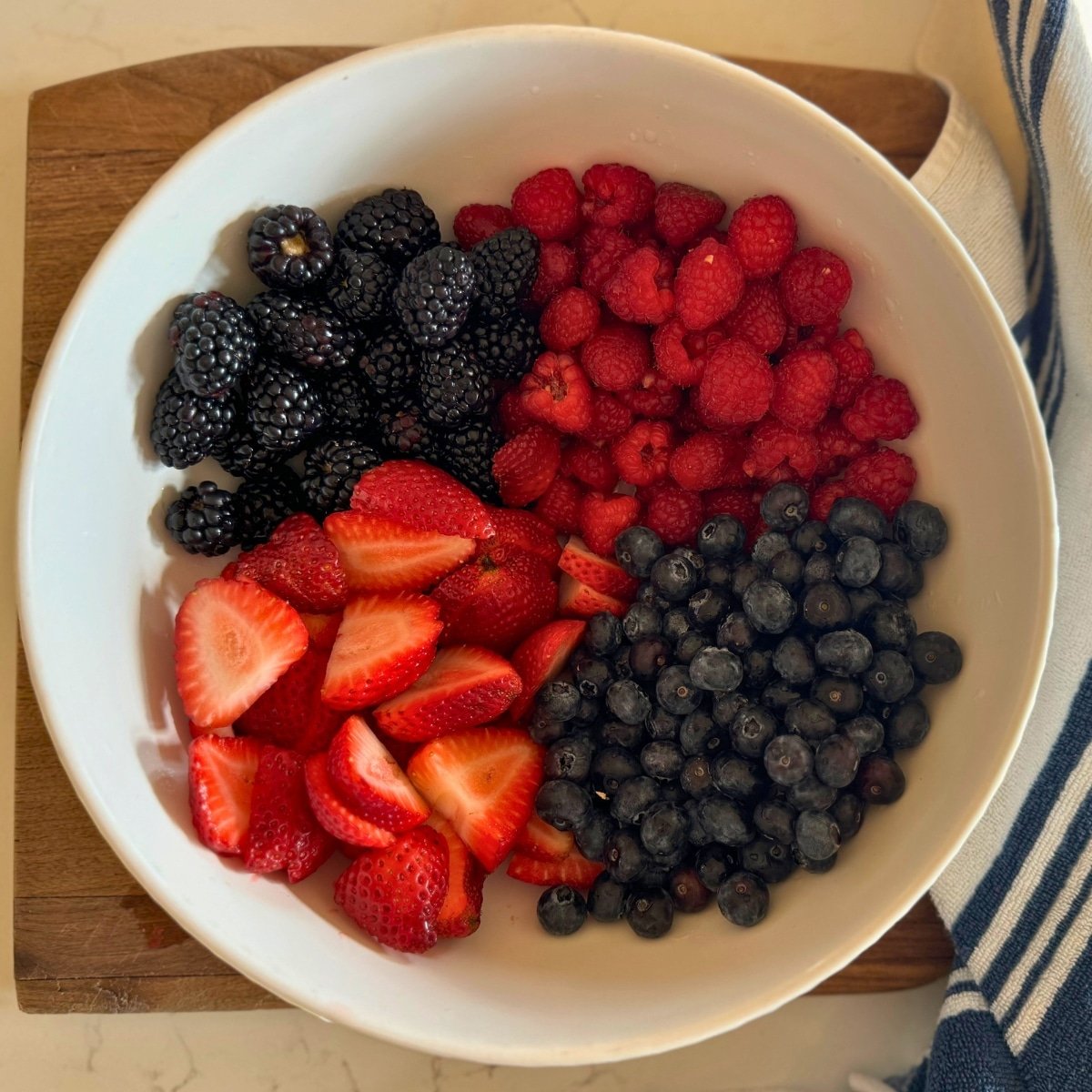 fruit in a large bowl for fruit salad 