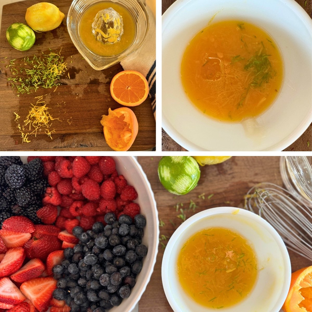 making the citrus dressing