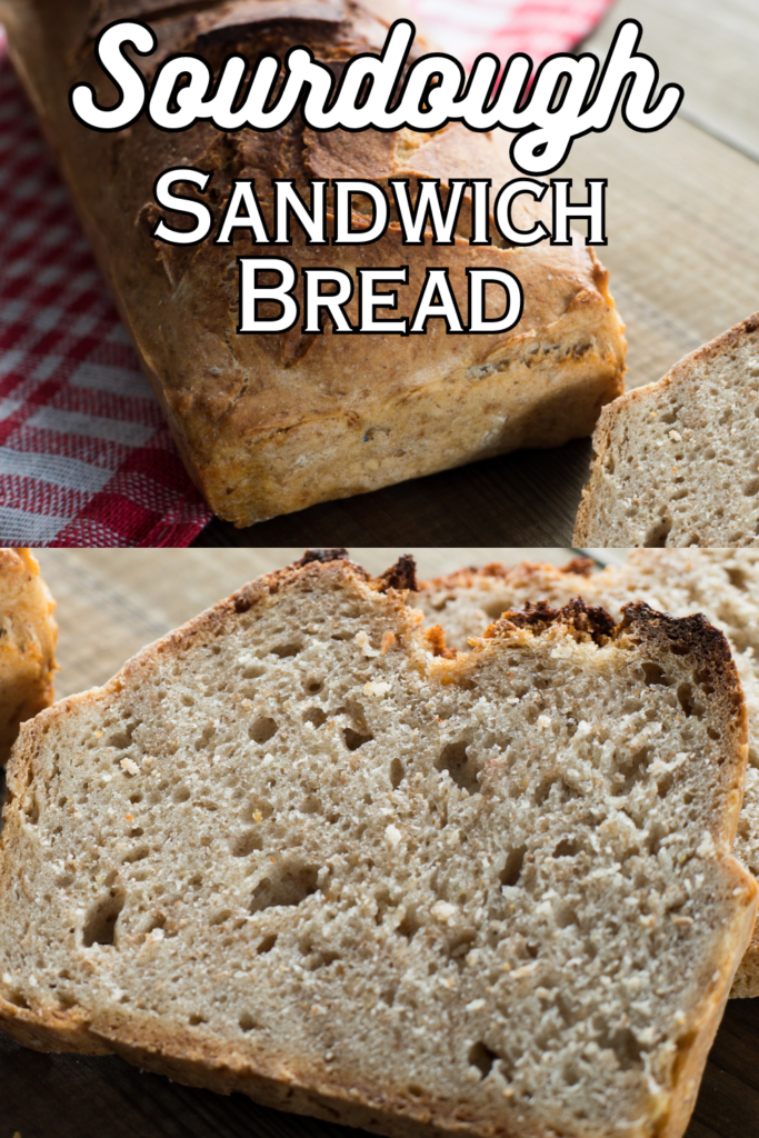 sourdough sandwich bread with text