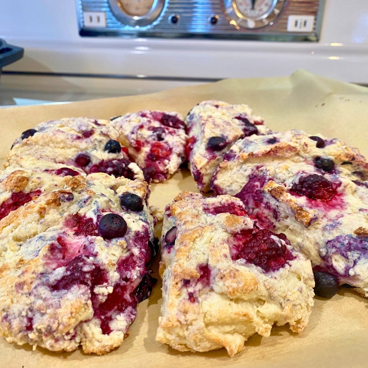 BAKED berry scones before glaze