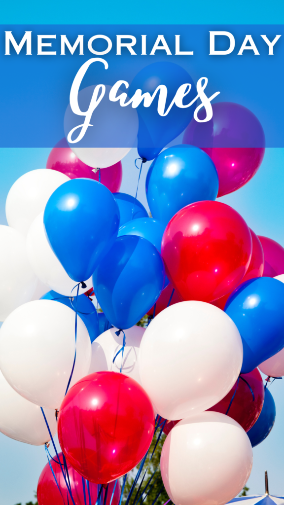 memorial day ballons with text
