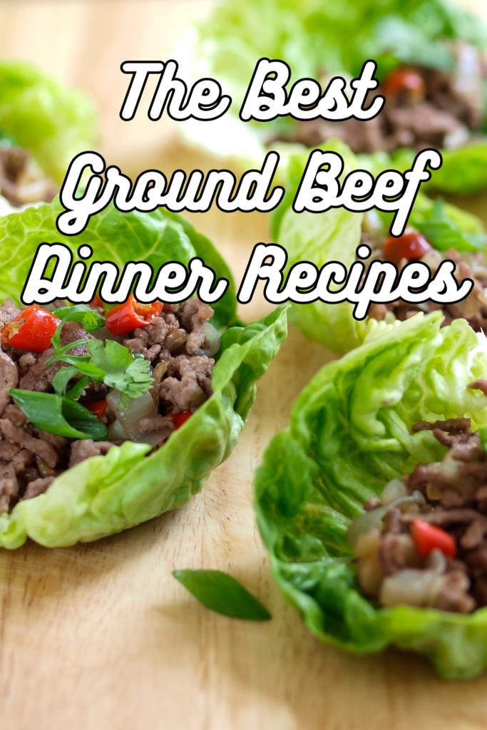 ground beef lettuce wraps with text