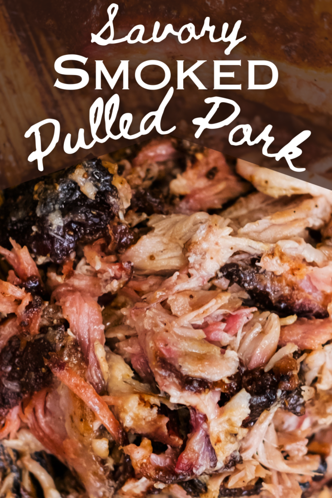 smoked pulled pork with text