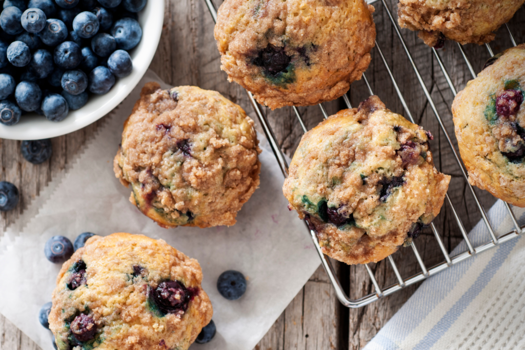 sourdough blueberry muffins