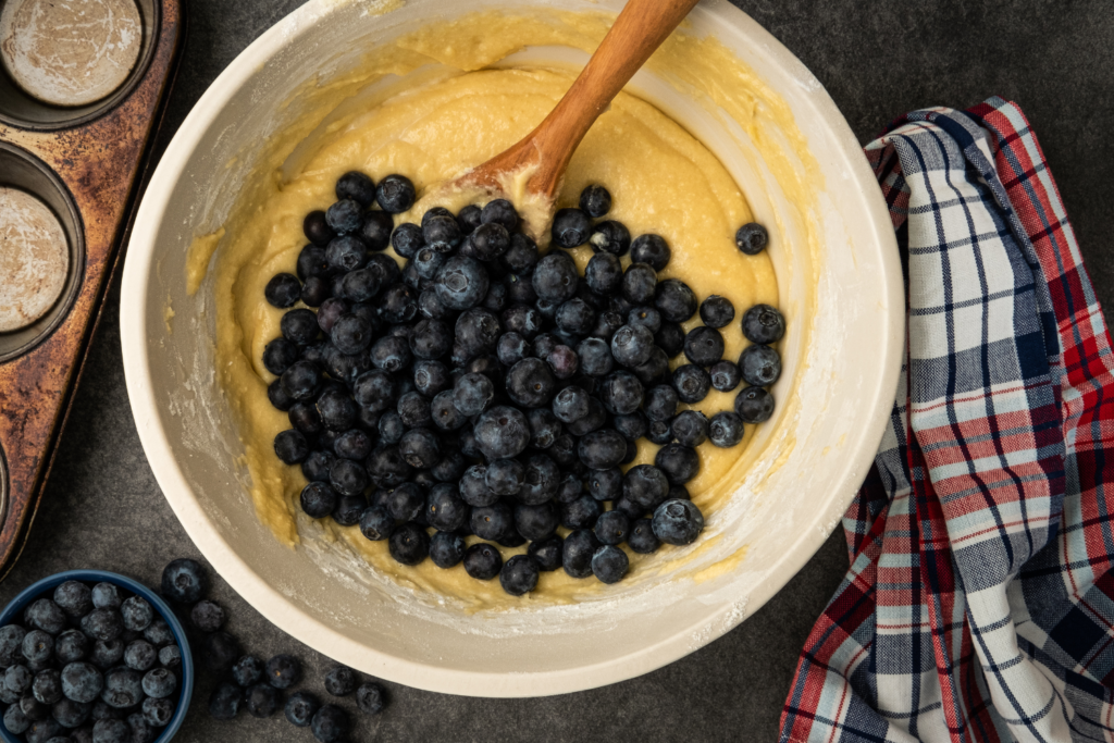 sourdough  blueberry muffin batter