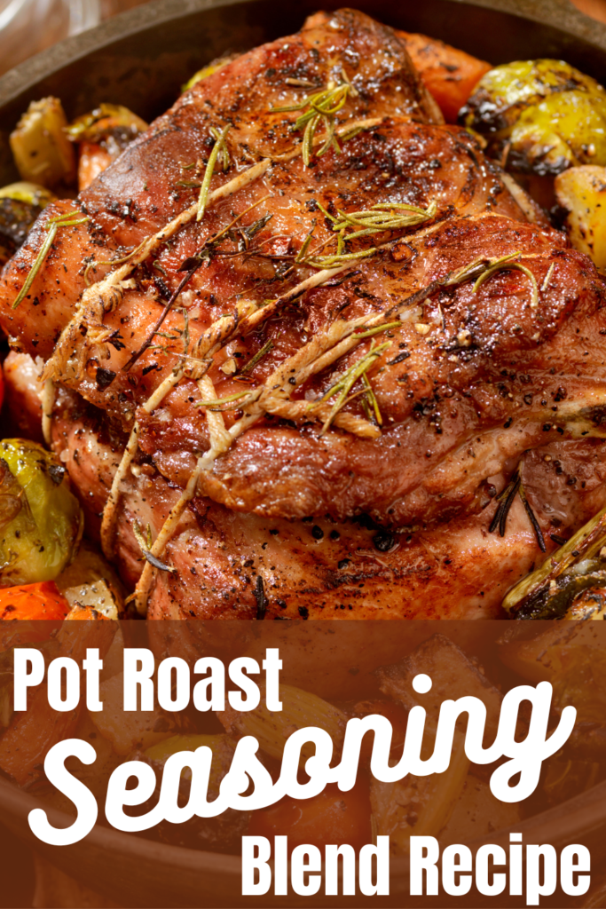 pot roast seasoning on roast with text