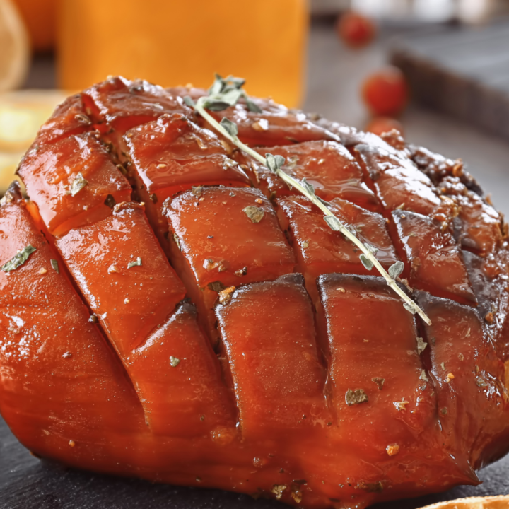 Caramelized Glazed ham with Crispy Crust