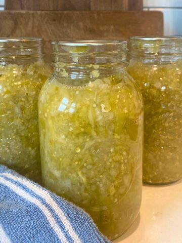 tomatillo salsa in jars