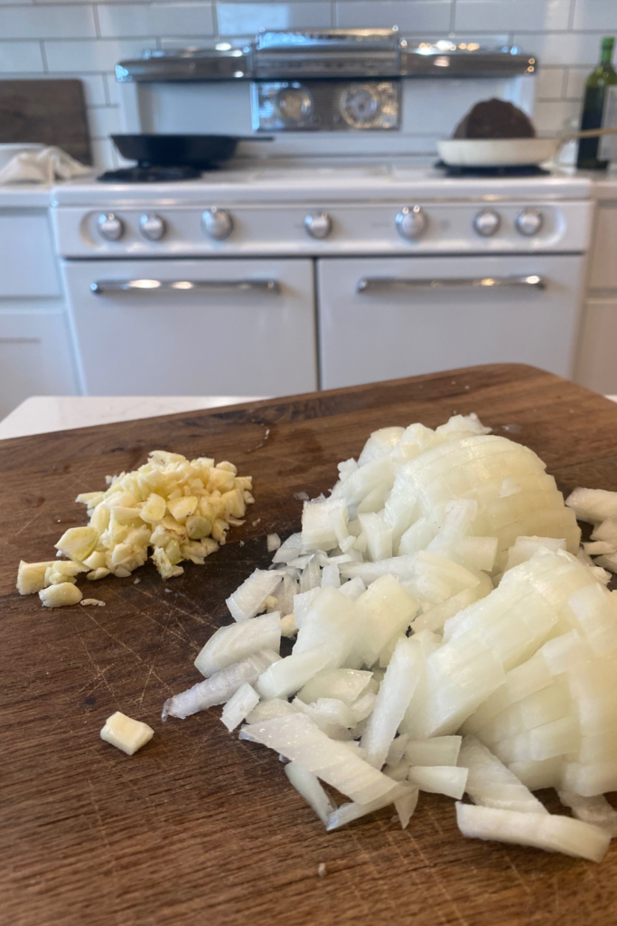 minced onions and garlic