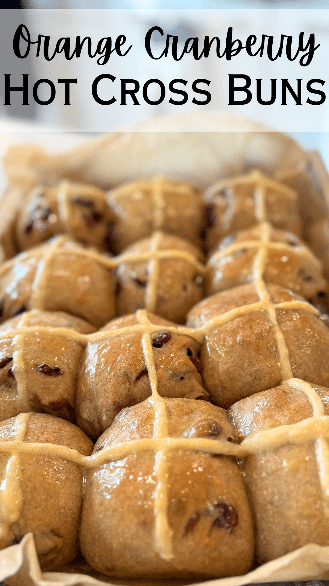 sourdough hot cross buns with text