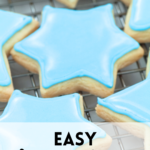 easy sugar cookie icing recipe on star shaped sugar cookies