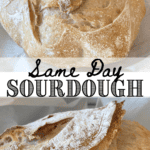 same day sourdough bread recipe pin