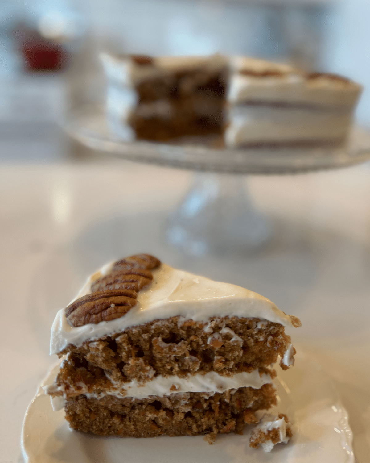sourdough carrot cake sliced