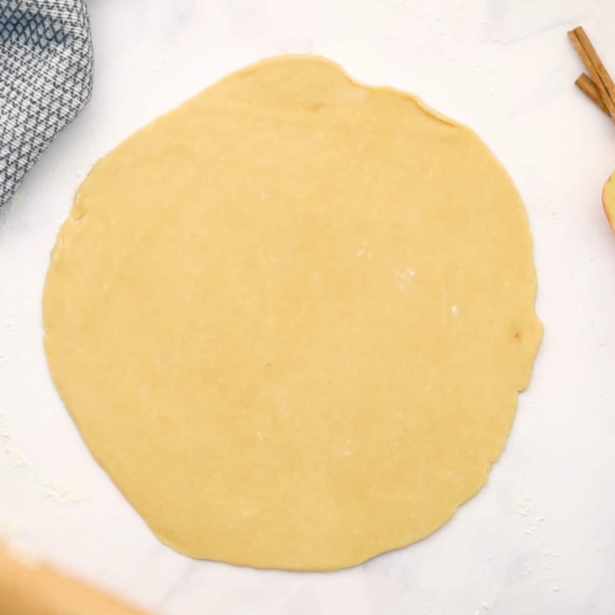 rolled out pie crust