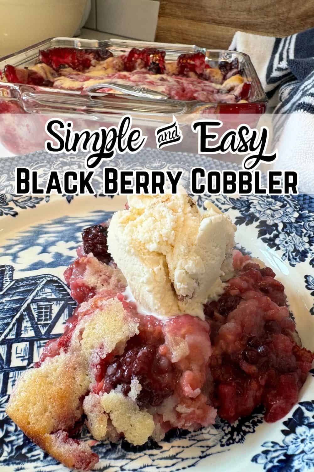 blackberry cobbler with text