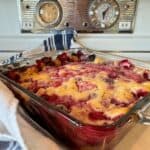 letting blackberry cobbler cool on stove top