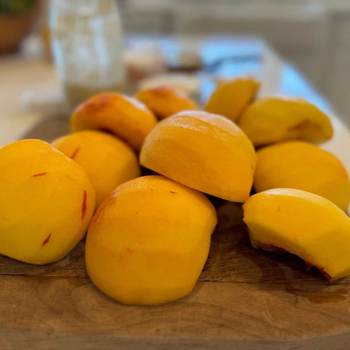 peeled peaches