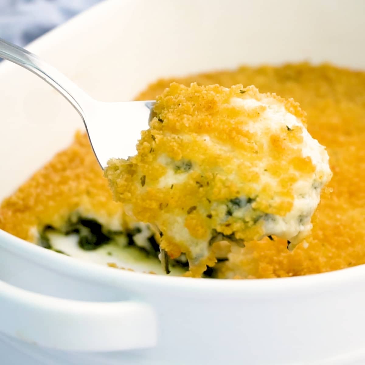 Creamed Spinach Gratin Recipe with parmesan and garlic