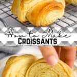 croissants whole and sliced in half with text