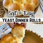 soft dinner rolls with text