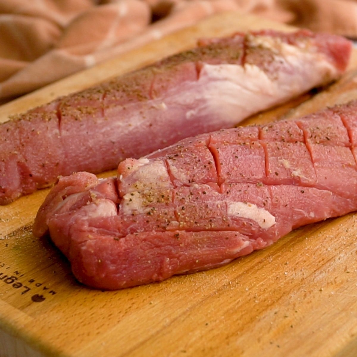 seasoning raw Honey-Dijon Glazed Pork Loin