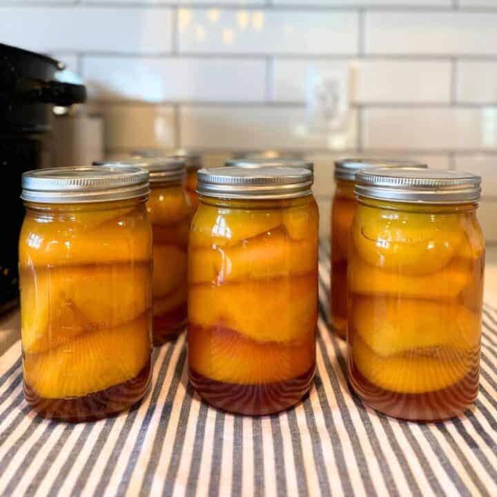 canned peaches in quart jars