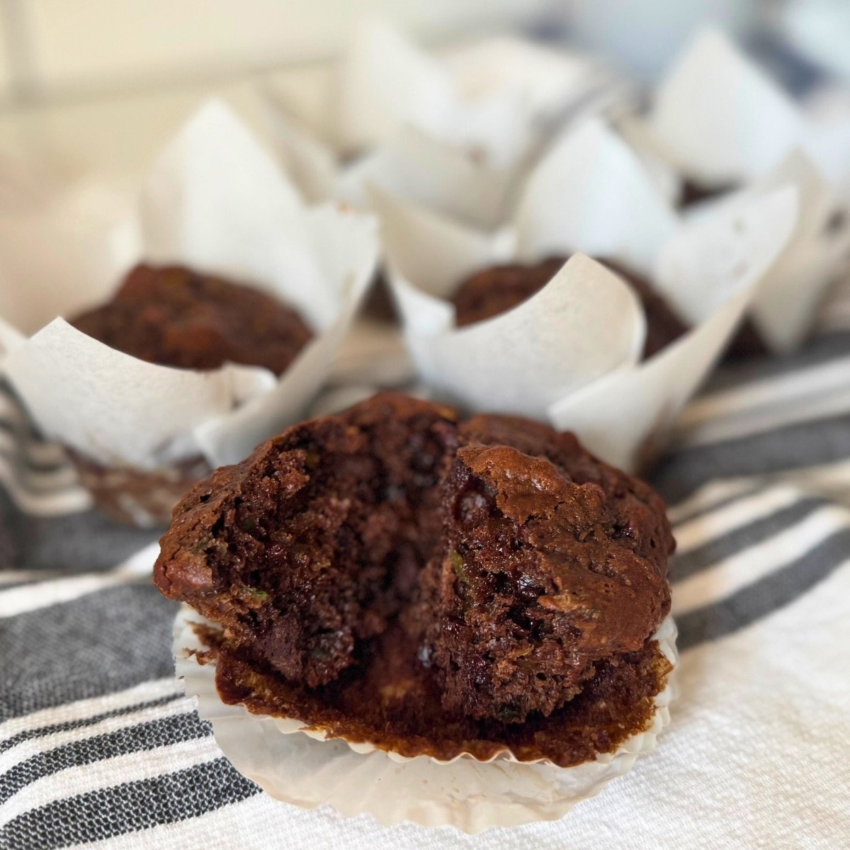 1 open sourdough chocolate zucchini muffins