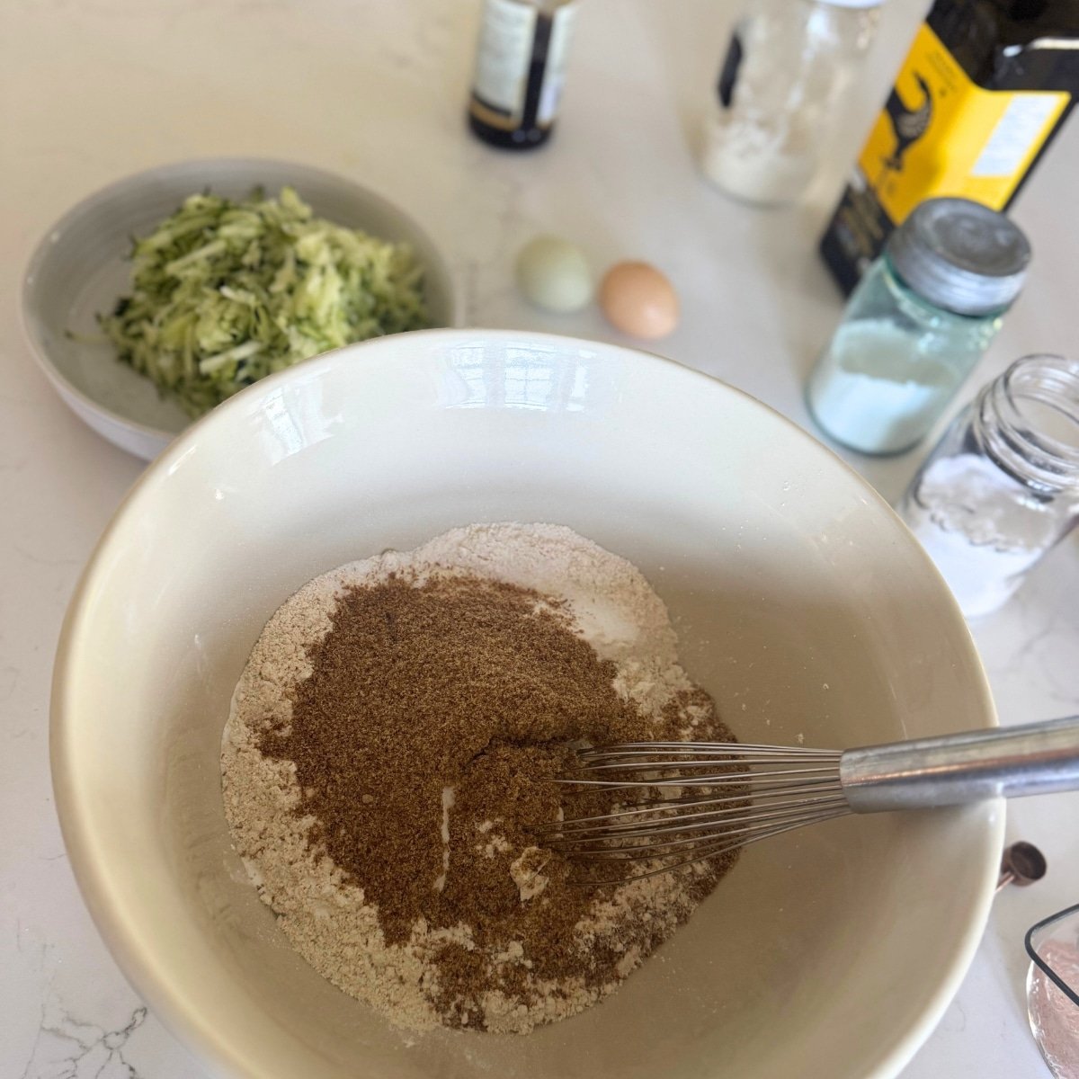 dry ingredients in the bowl