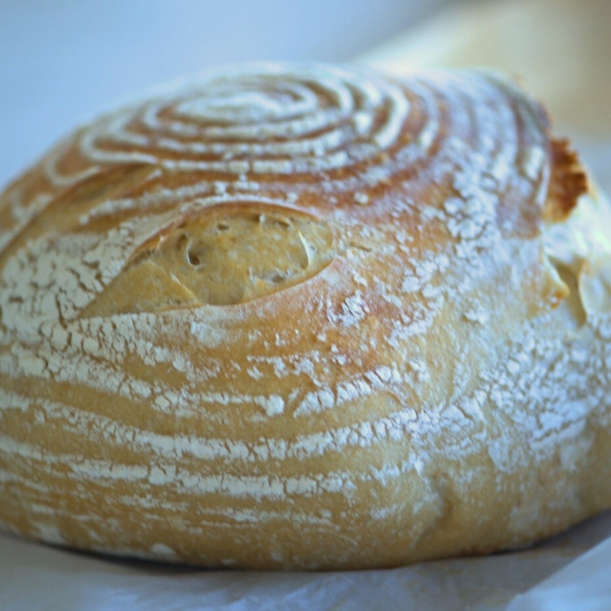Simple Sourdough Bread Recipe Loaf cooling on counter