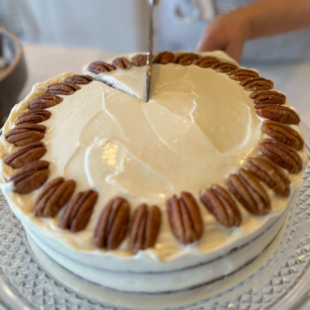 cream cheese frosting on carrot cake