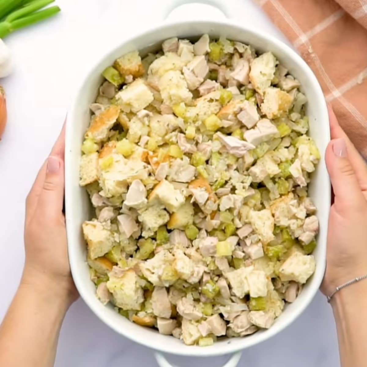 pour into a buttered casserole dish