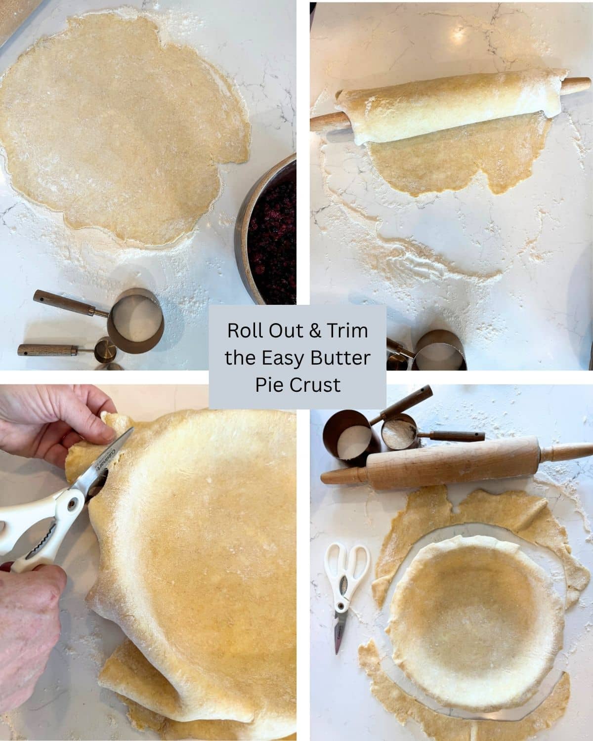 rolling out and trimming the pie crust for pumpkin pie