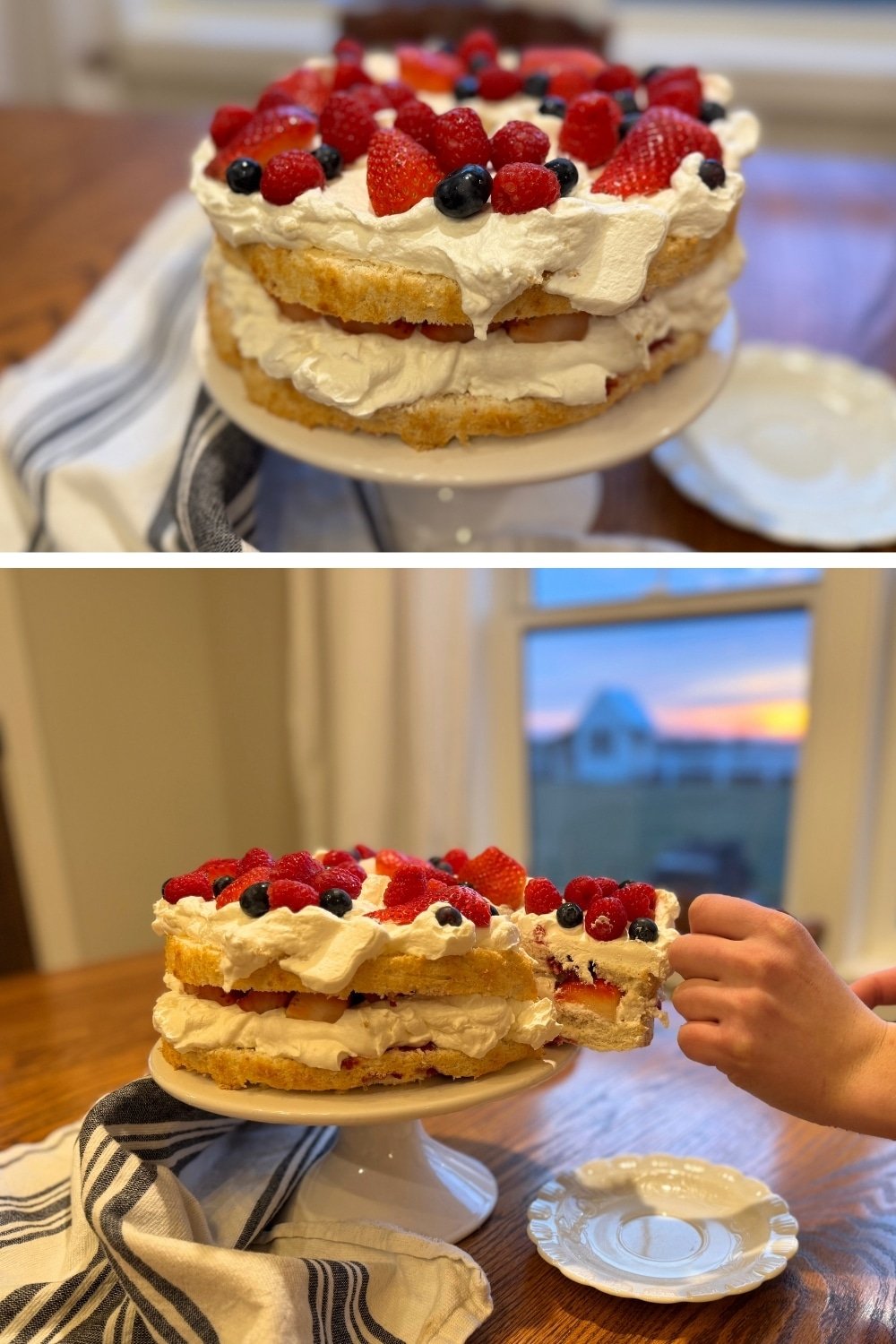 finished cake and sliced