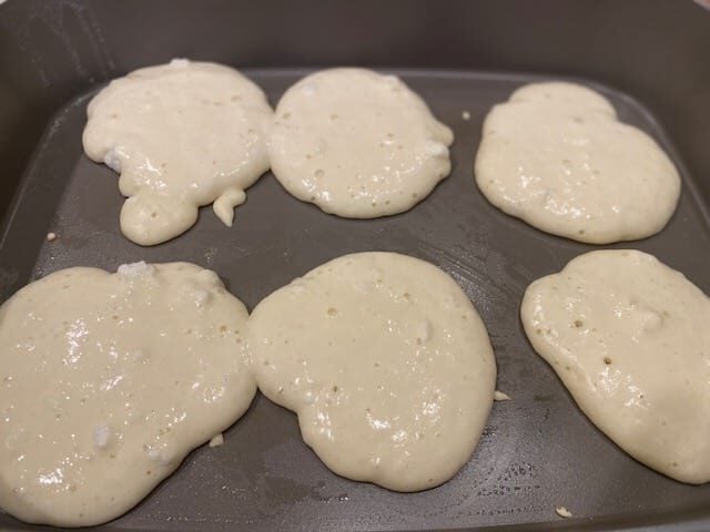 cook pancakes on griddle