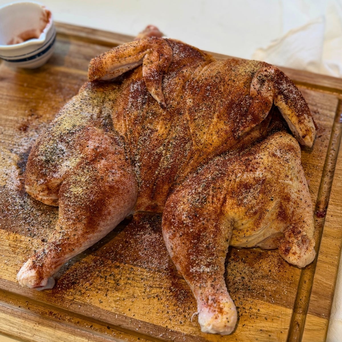seasoned spatchcock chicken