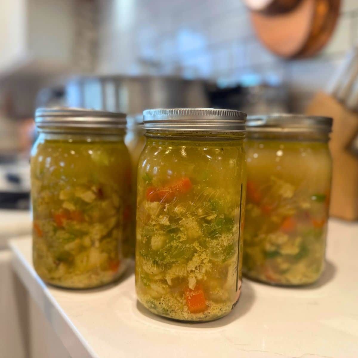 3 quart jars of chicken vegetable soup canning recipe