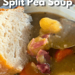 split pea soup with text