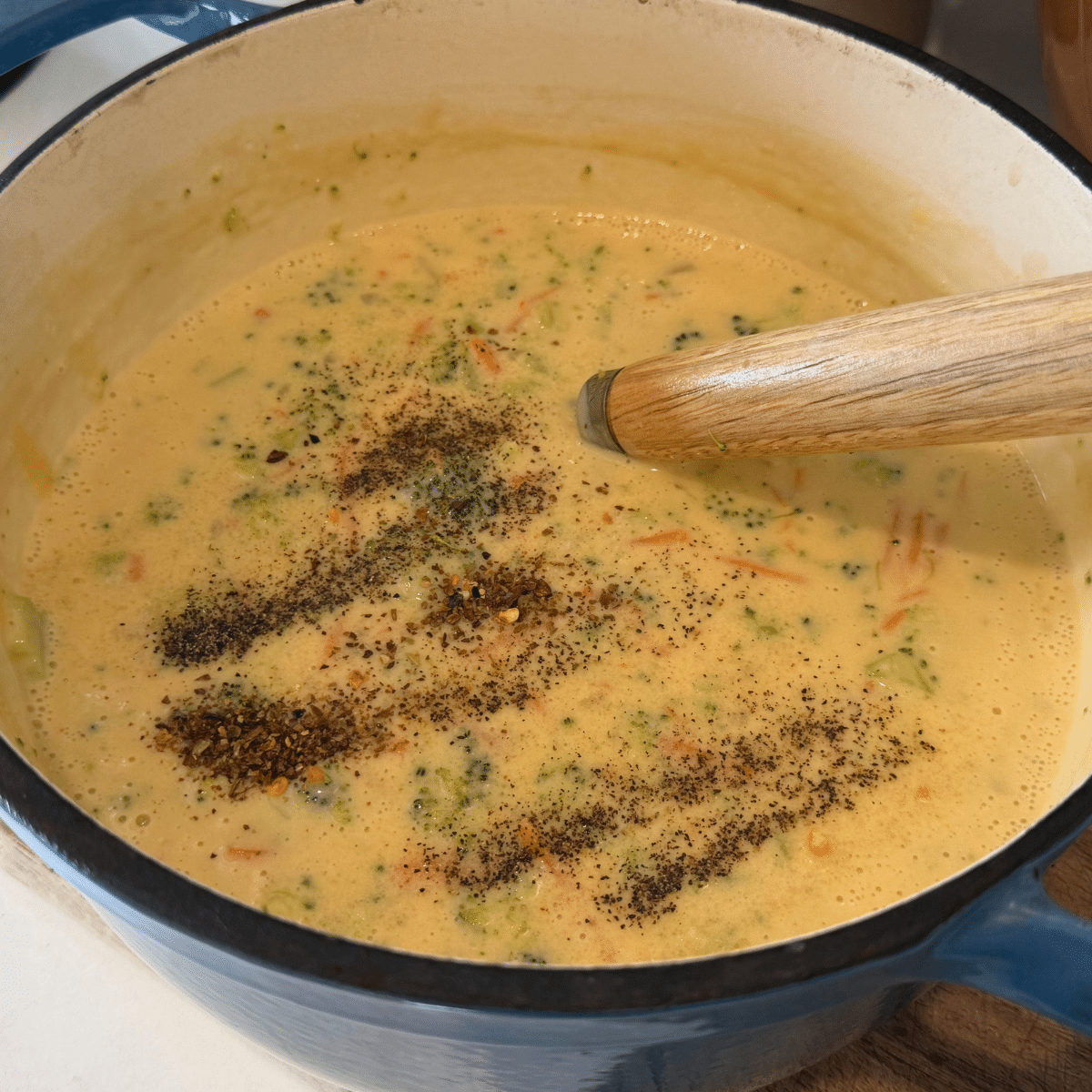 add seasonings and stir